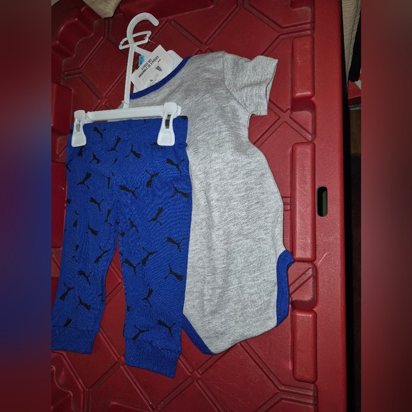 Puma Infant Blue and Gray 3pc Clothing Set 6/9 Months - Picture 2 of 3